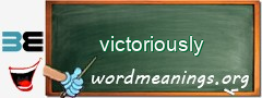 WordMeaning blackboard for victoriously